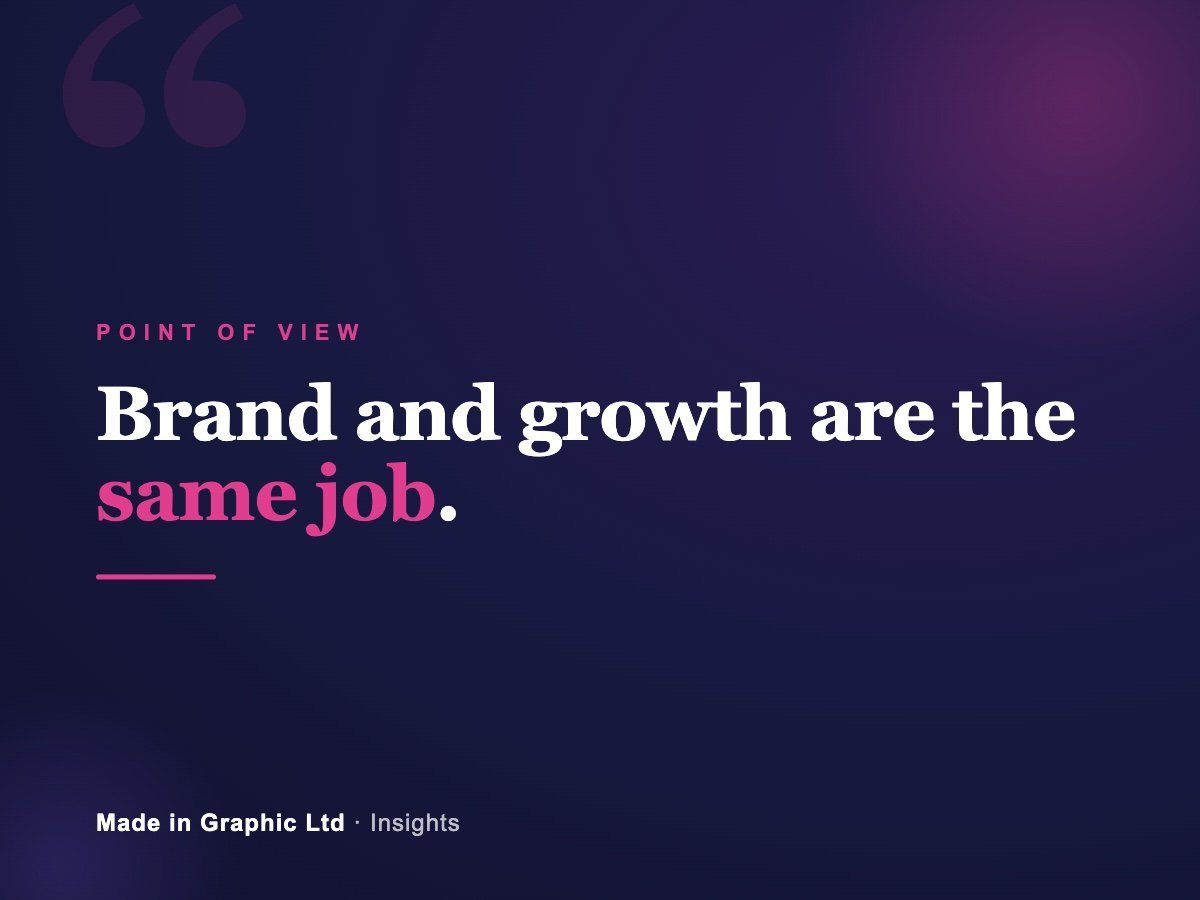 Brand and growth are the same job