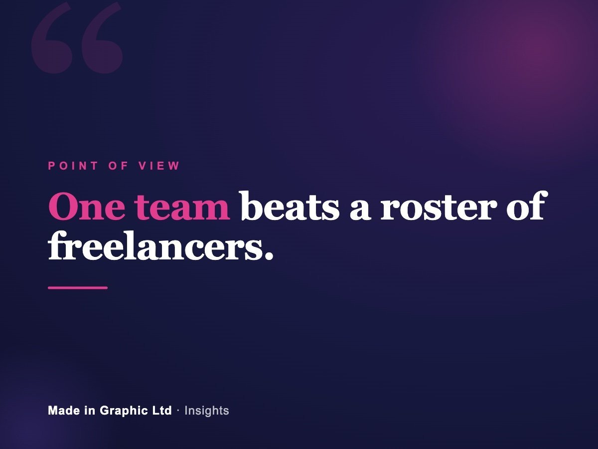 One team beats a roster of freelancers